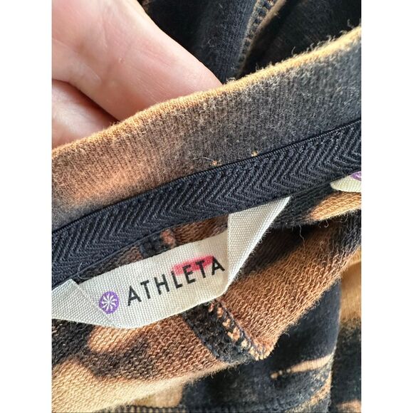 Athleta Women's Black Tan Tie Dye Raglan Sleeve Sweatshirt Sheath Dress Medium - Picture 5 of 9